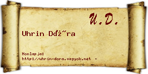 Uhrin Dóra névjegykártya