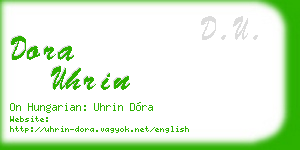 dora uhrin business card